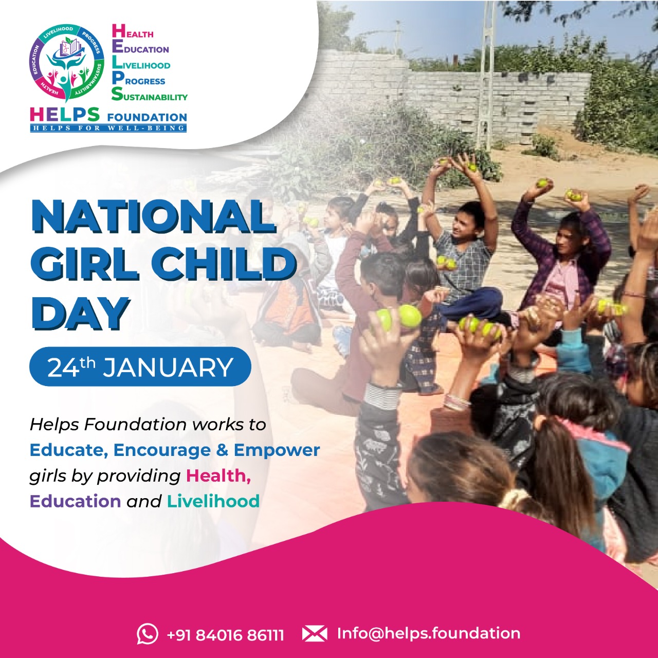NATIONAL GIRL CHILD DAY CELEBRATION @ HELPS FOUNDATION